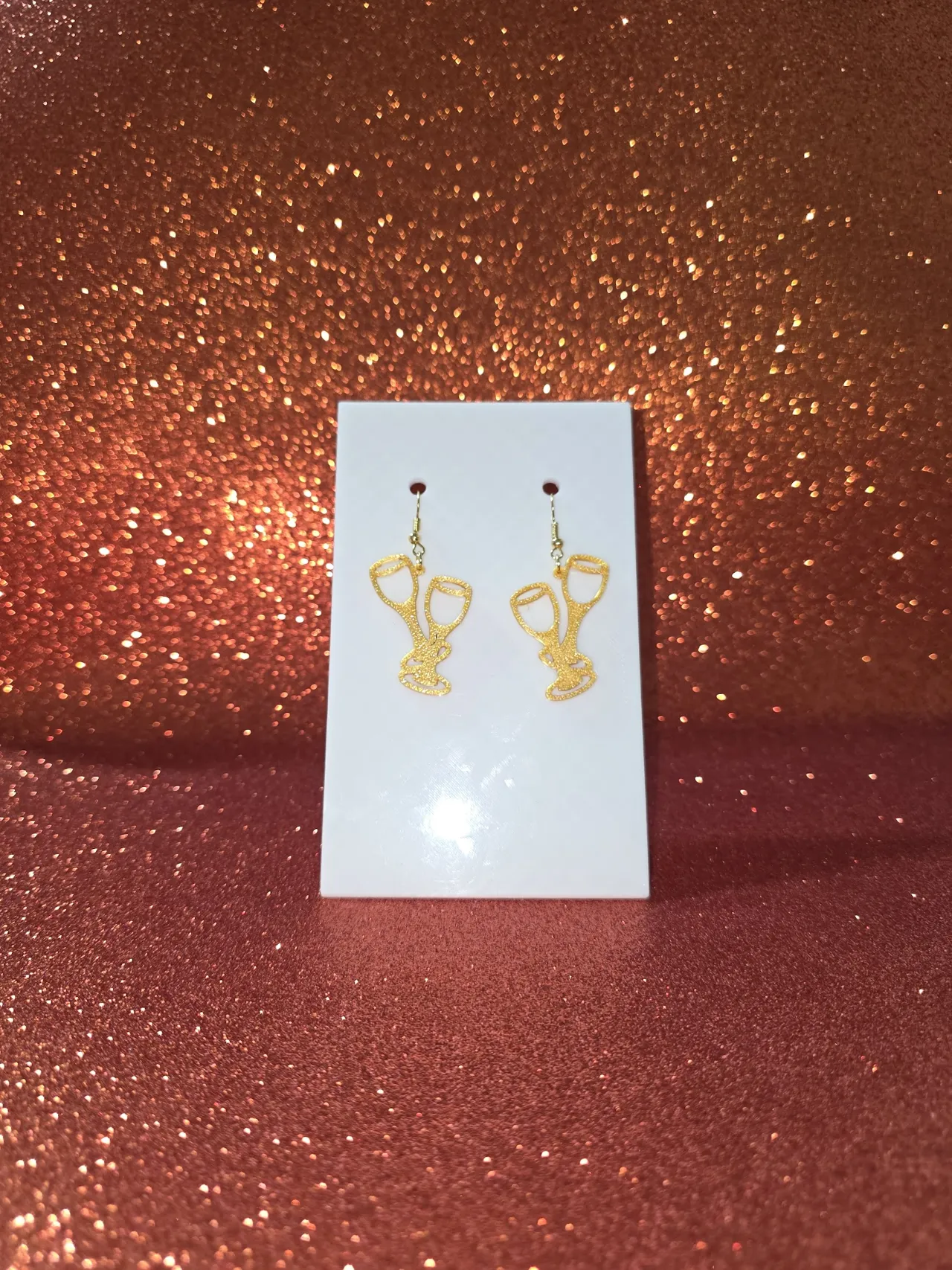 Toast to love earrings view 2