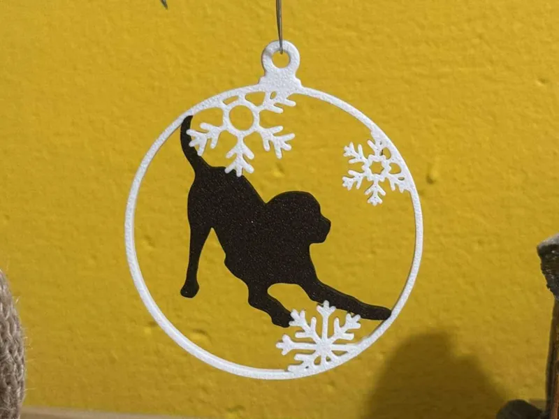 Christmas decoration with playing dog