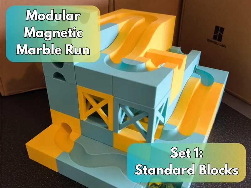 Modular Magnetic Marble Run Set 1: Standard Blocks