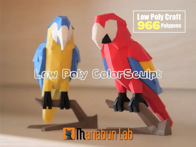 Low Poly ColorSculpt: Macaw Parrot