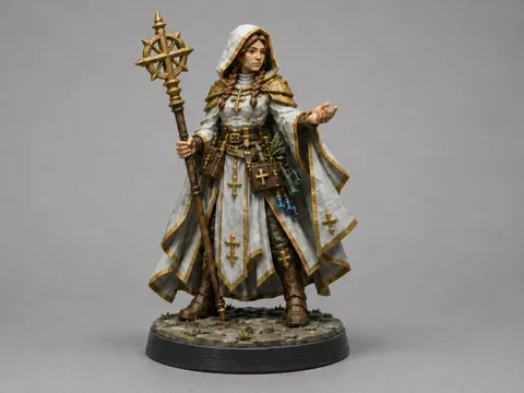 Escenografía en miniatura: Cleric Healer Magician DnD Tabletop Miniatur — referencia de MakerWorld