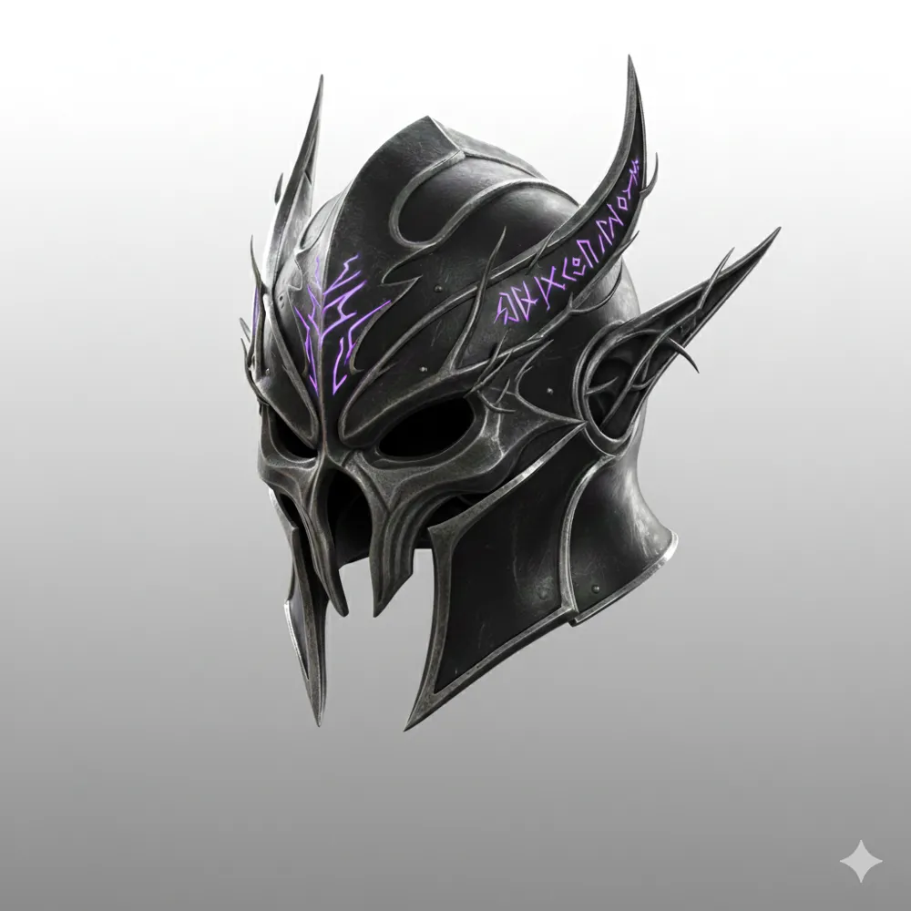 Özel Tasarım Siyah Elf Savaşçı Kaskı Dekoratif Biblo Koleksiyonluk Süs