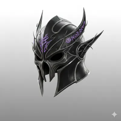 Özel Tasarım Siyah Elf Savaşçı Kaskı Dekoratif Biblo Koleksiyonluk Süs