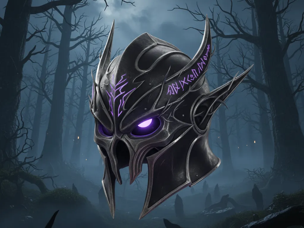 Özel Tasarım Siyah Elf Savaşçı Kaskı Dekoratif Biblo Koleksiyonluk Süs