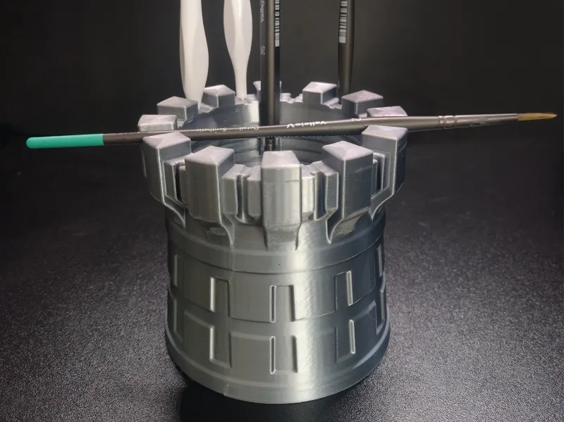 Paint Brush and Water Cup Tower
