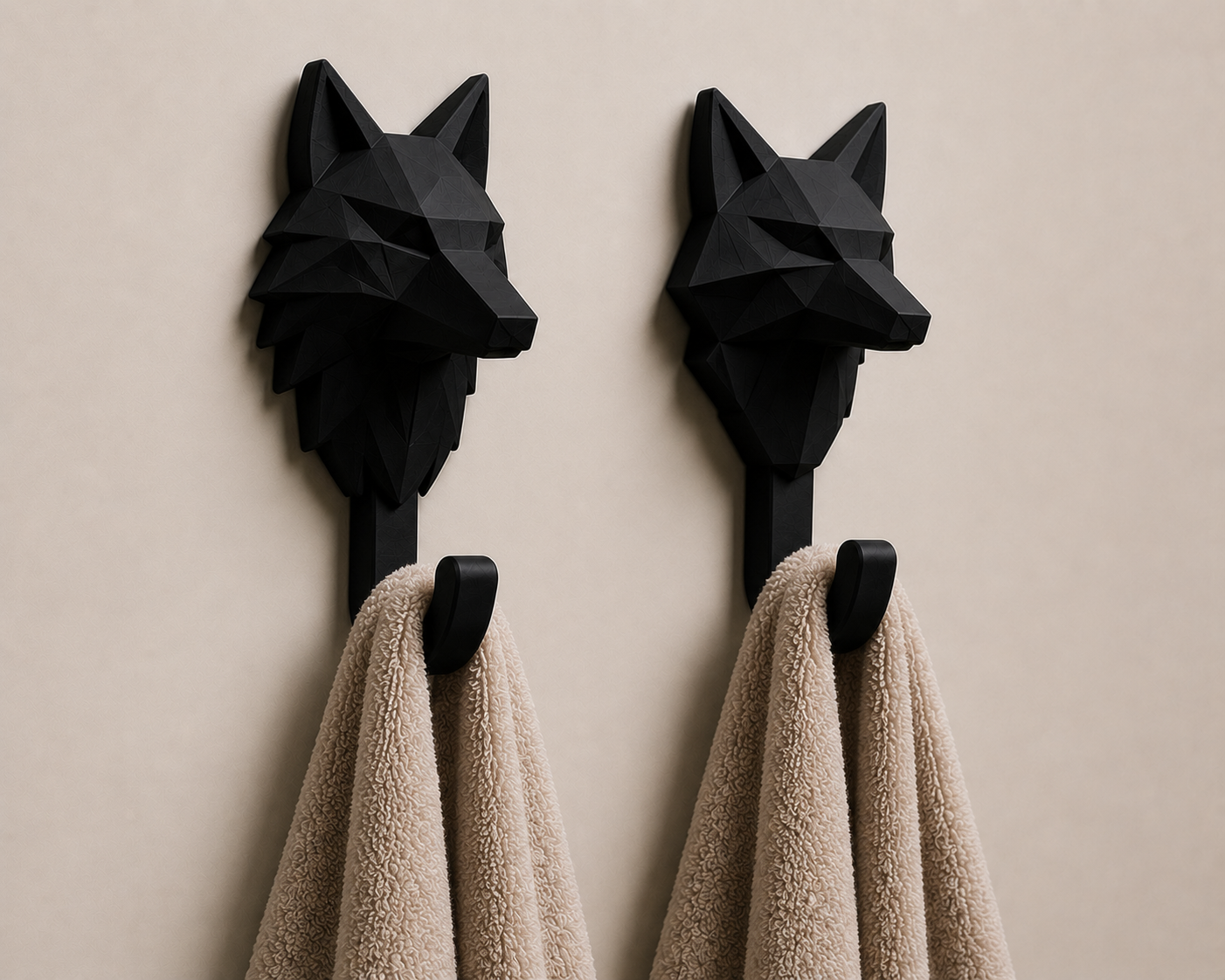 Miniatura 1 do modelo 3D Geometric Wolf Wall Hook Set 