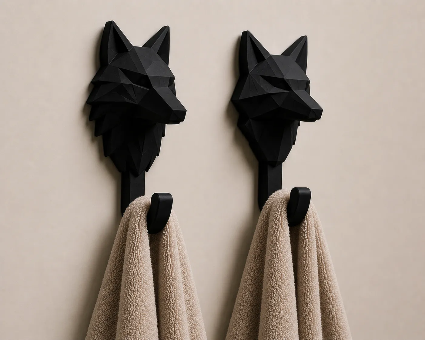 Miniatura 2 do modelo 3D Geometric Wolf Wall Hook Set 