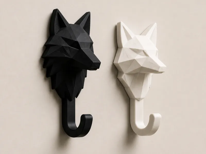 Geometric Wolf Wall Hook Set 