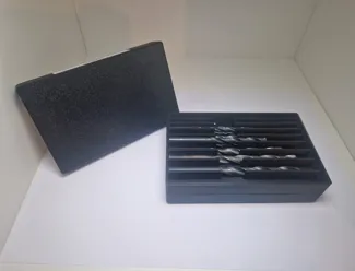 Stackable drill bit box with lid