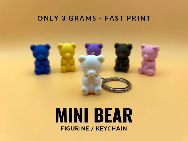 Cute Mini Bear - Figurine / Keychain