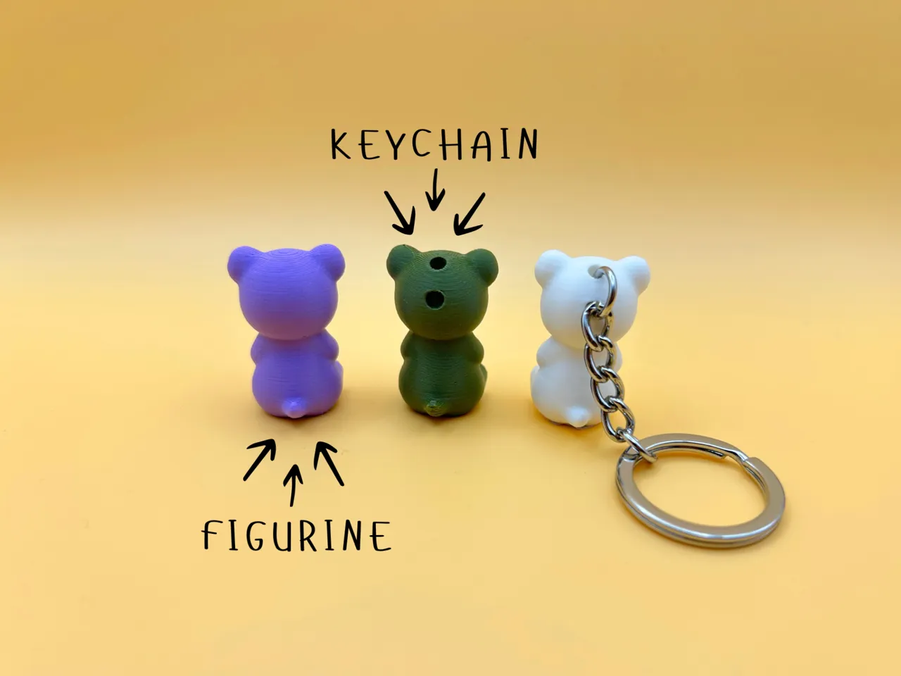 Cute Mini Bear - Figurine / Keychain view 3