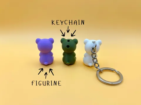 Cute Mini Bear - Figurine / Keychain view 3