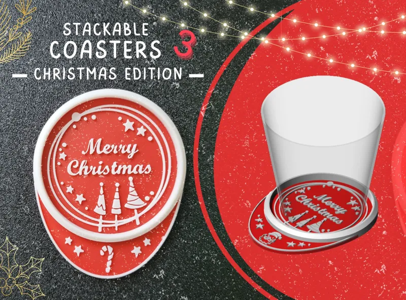 S.C. - Stackable Coasters - Candy cane - Sugar stick