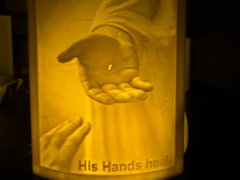 His Hands Heal lithophane