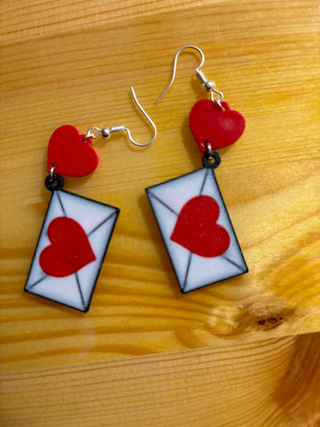 Letter Heart Earrings