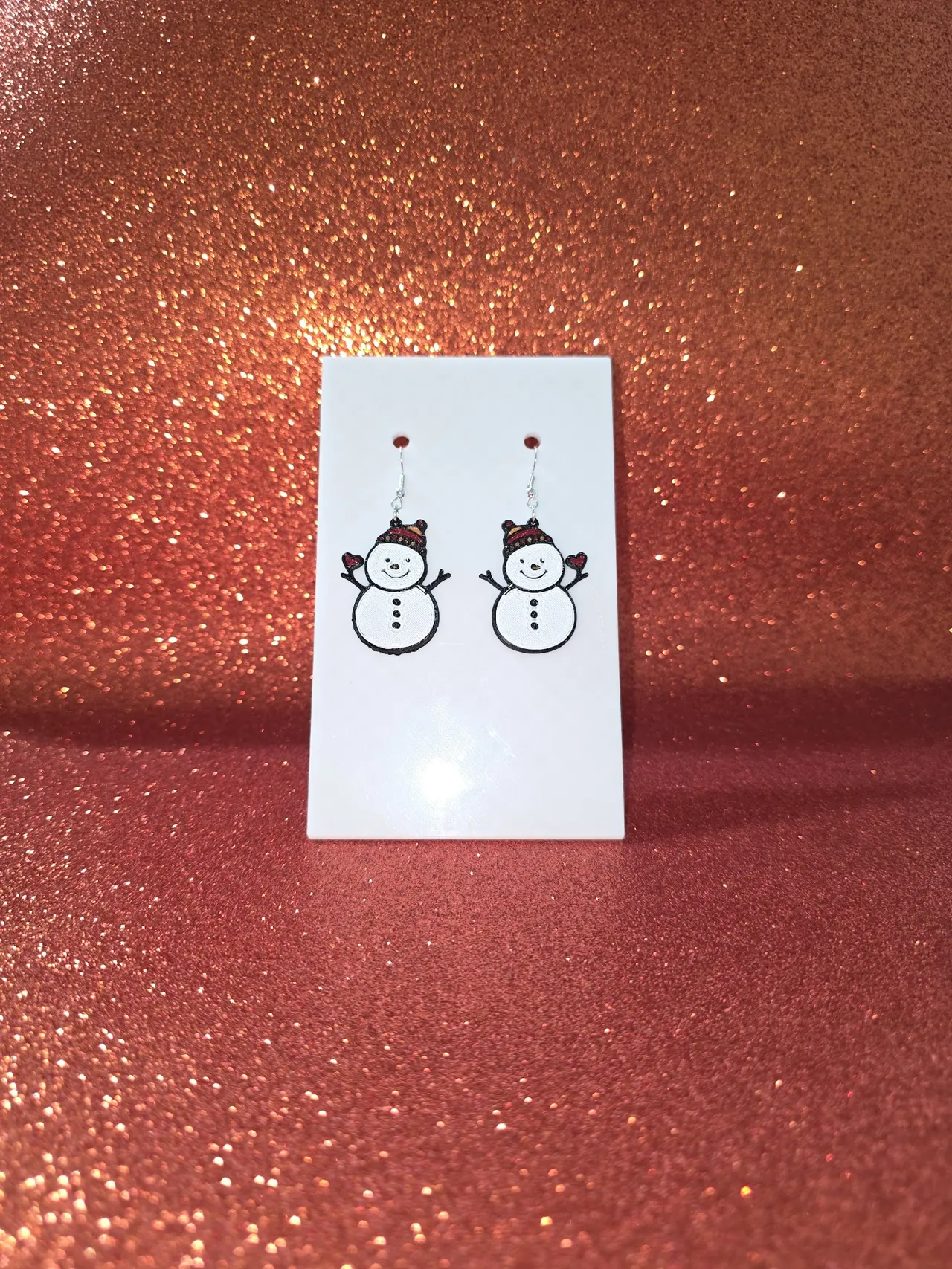 Sweet snowman earrings view 2