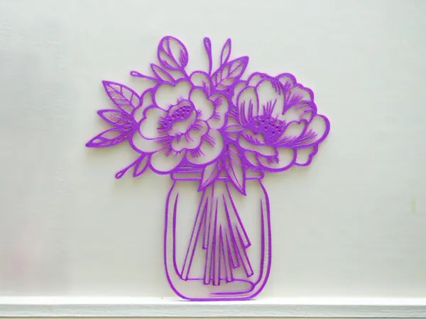Décoration murale vase fleuri