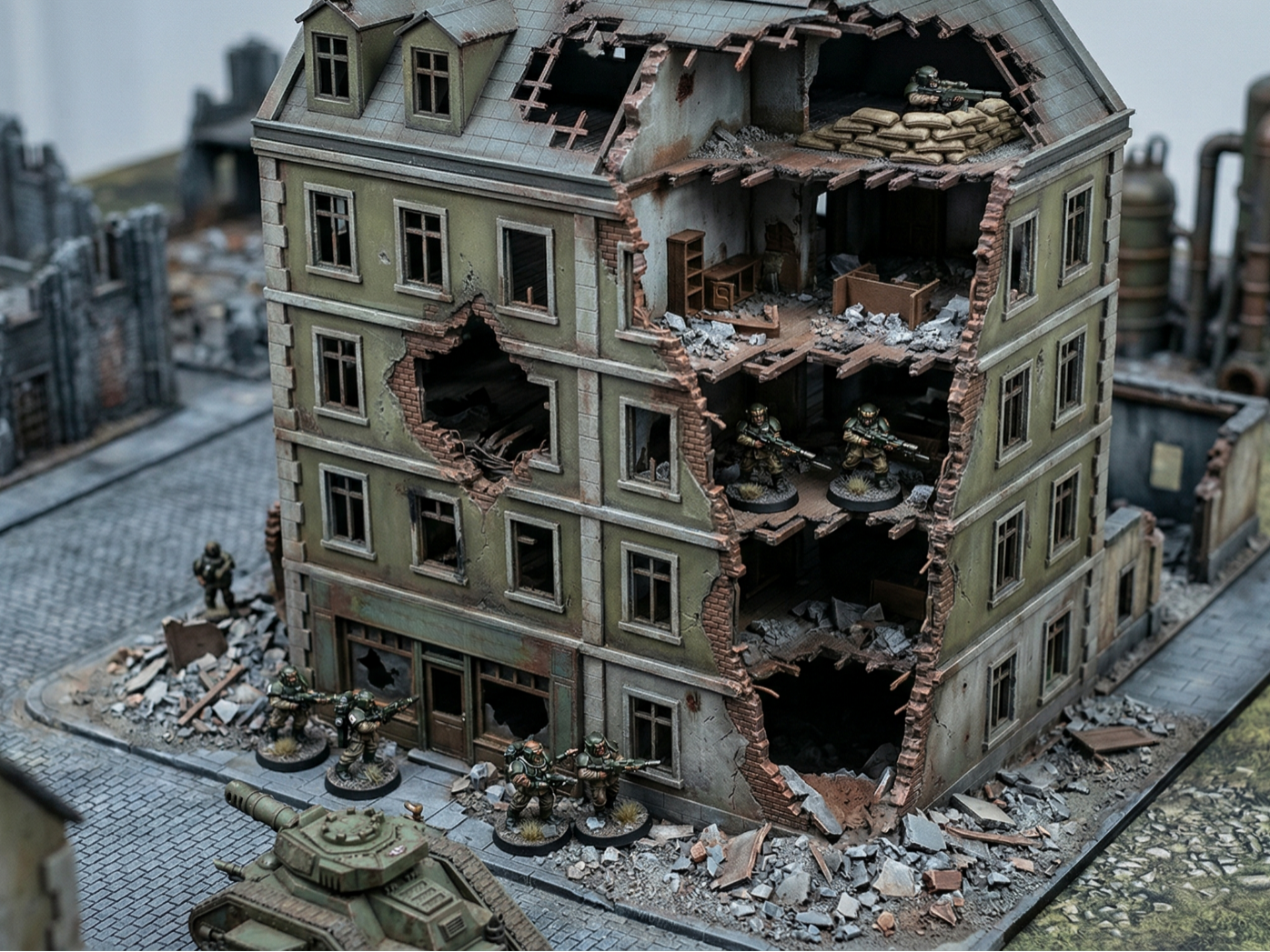 Tabletop Wargame - Ruined Apartment Building