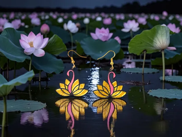 Swan lotus earrings