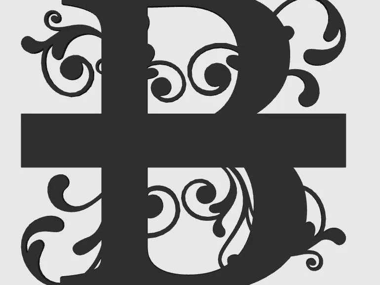 Monogram B add text to customize 