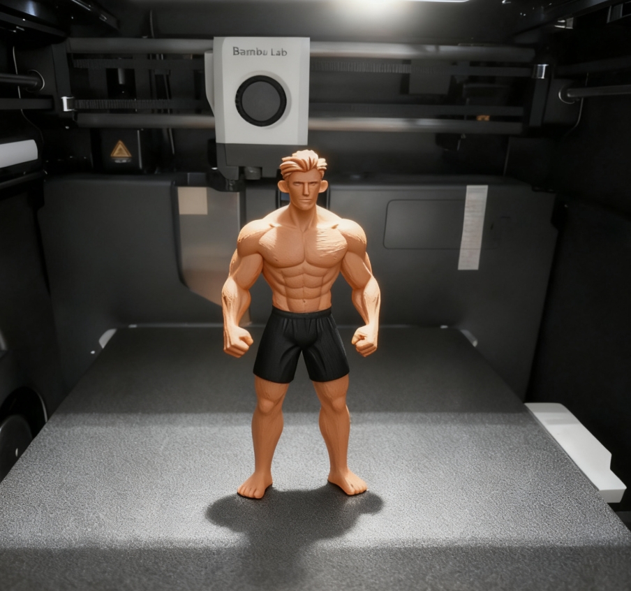 Miniatura 2 do modelo 3D 肌肉男 带分件分色