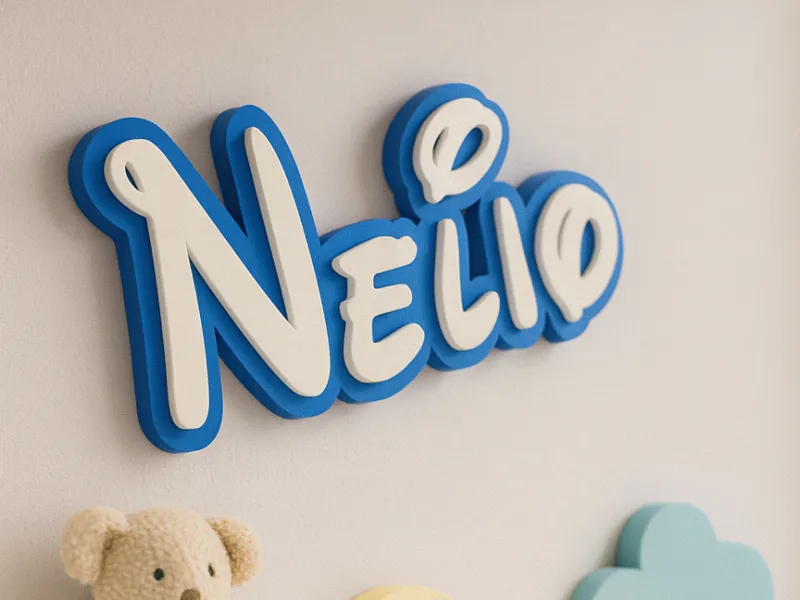Namensschild - Nelio - Kinderzimmer