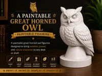 Great Horned Owl Figurine - 0.20 mm