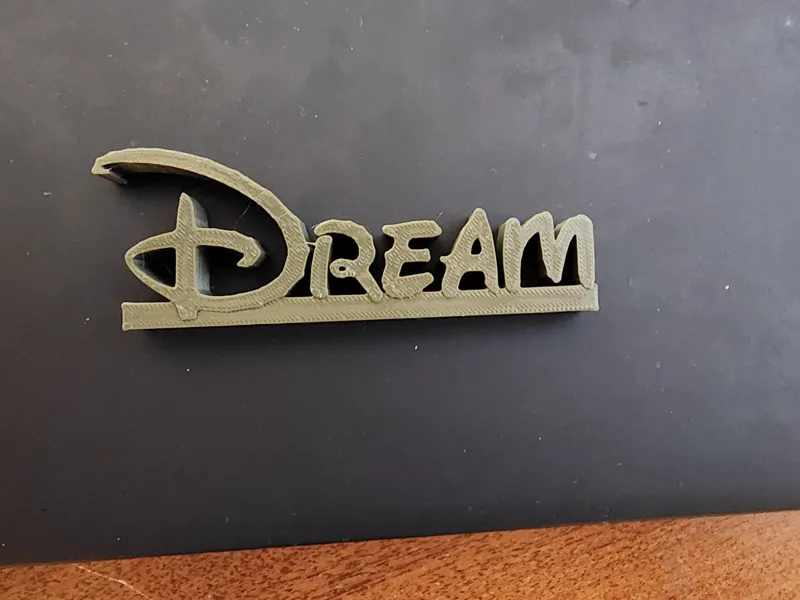 Disney Font Style Dream Desk Plate