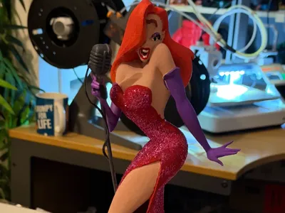 jessica rabbit highdetail 3d statue from movie