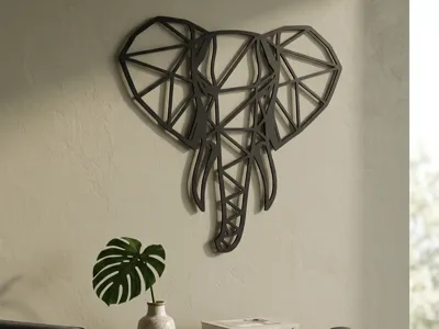 Geometric Elephant - modern wall decor