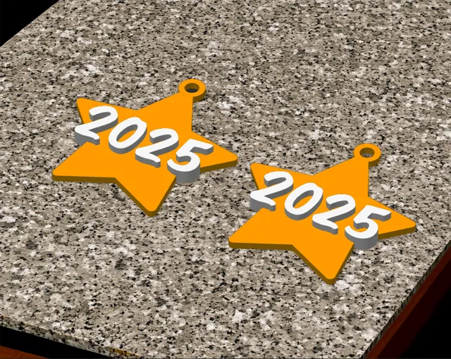 2025 New Years Star Earring
