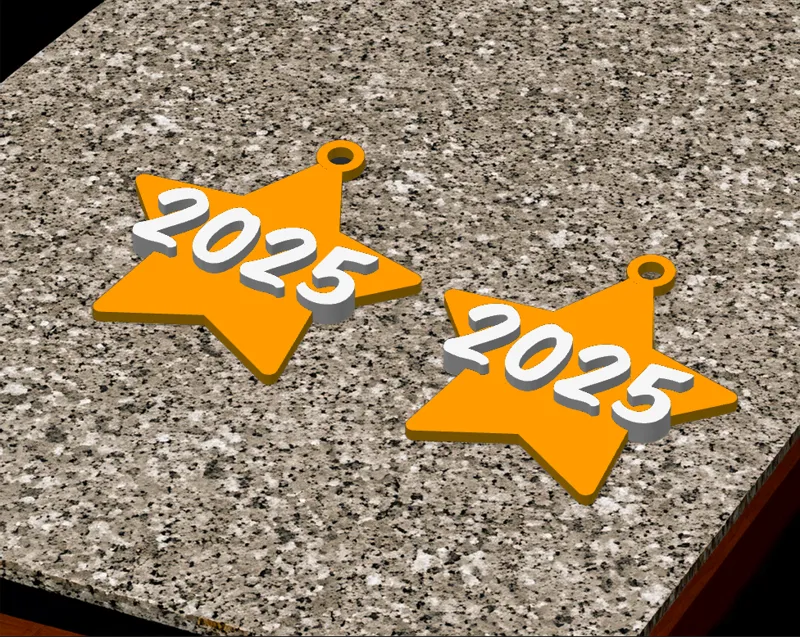 2025 New Years Star Earring