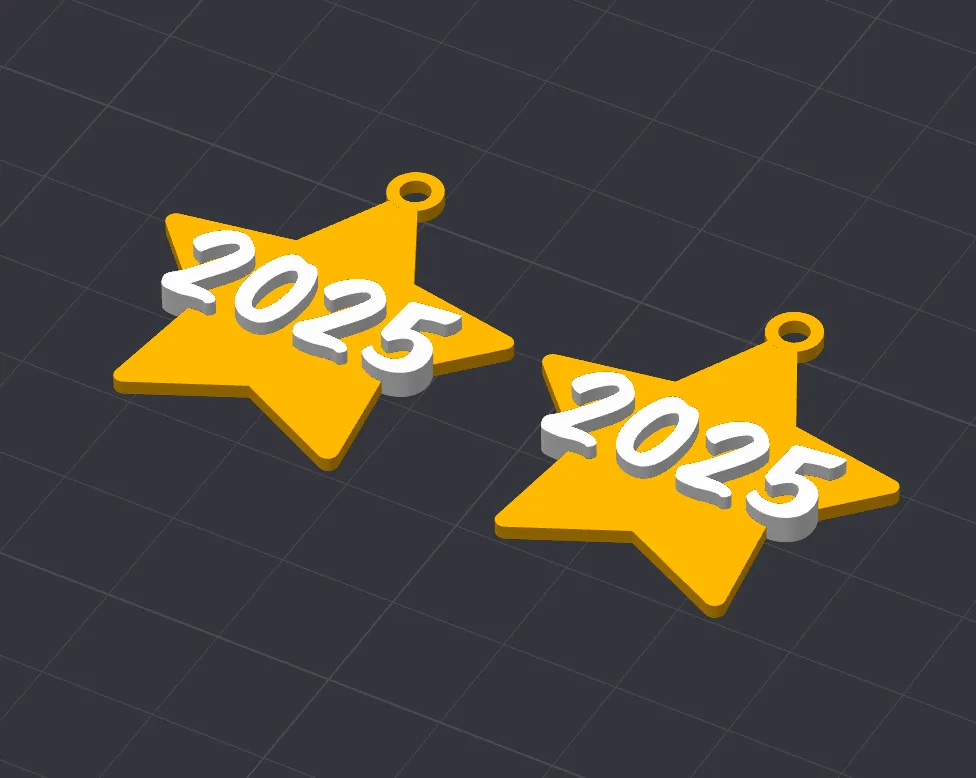 2025 New Years Star Earring view 3