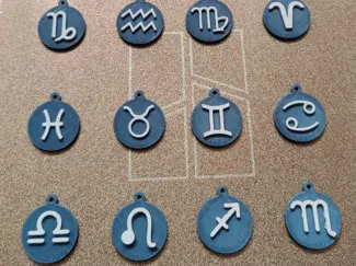 zodiac signs keychain