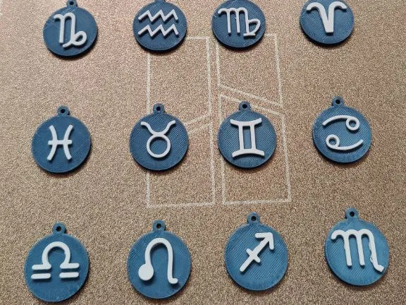 zodiac signs keychain