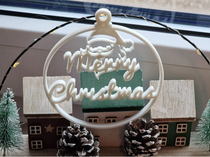 Santa Merry Christmas Ornament – by Micha