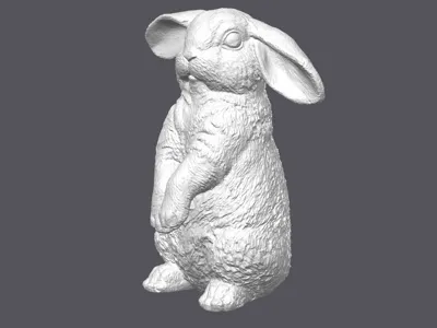 A bunny in an upright pose