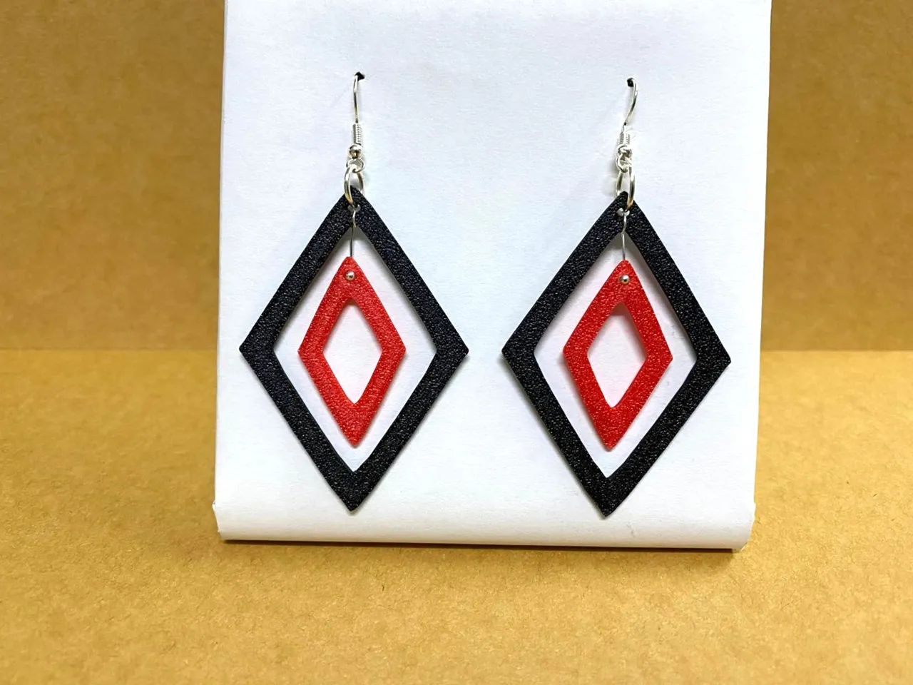 Rhombus earrings view 2