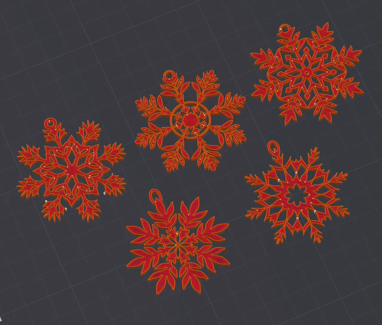 Snowflake Earring & Ornament Set 2 view 2