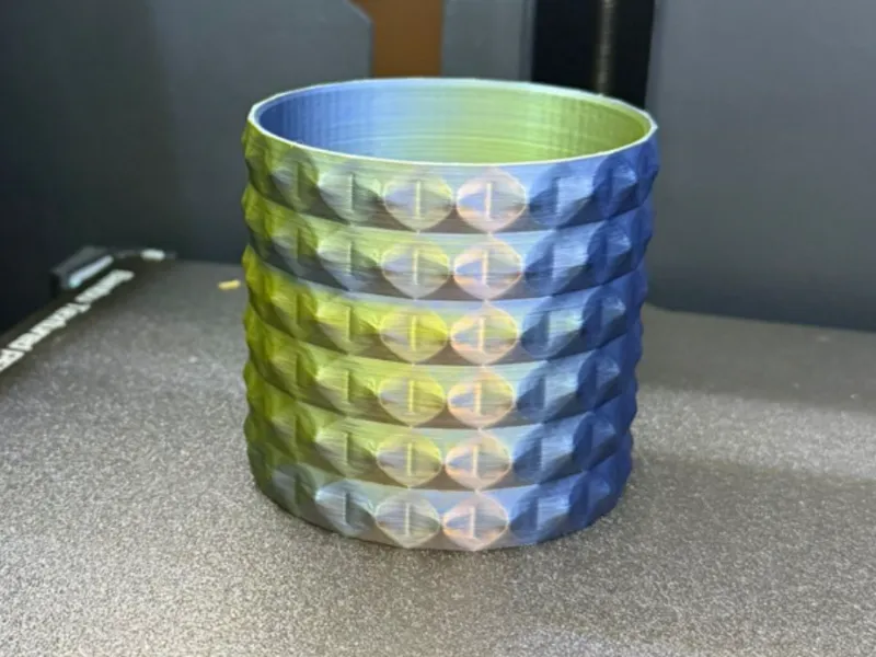 Geometric Planter with Hex-Facet Texture