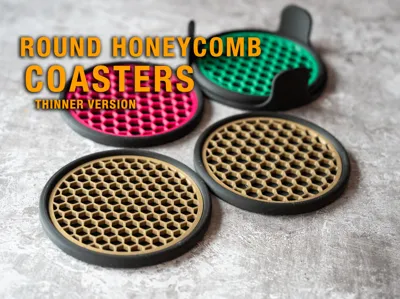 Round Honeycomb Coaster - thin version