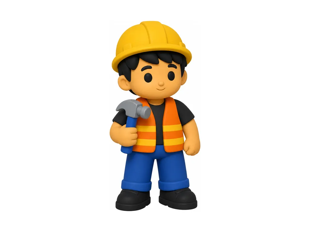 Builder Hero Mini Figure - Cute Desk Collectible - Free 3D Print Model ...