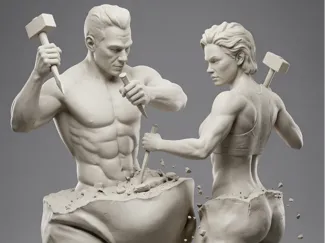 TRANSFORMAÇÃO EM CASAL - ESCULTURA 