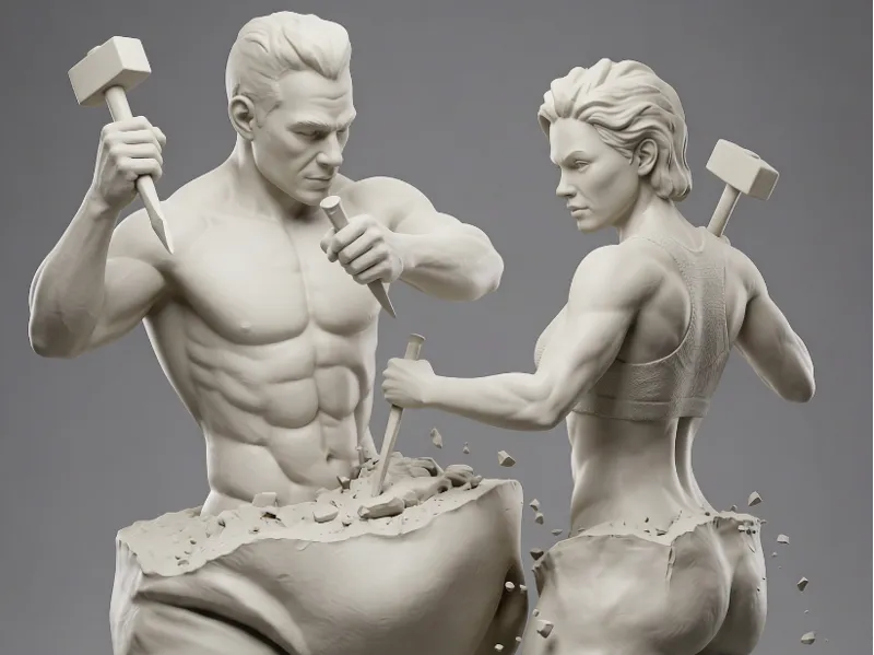 TRANSFORMAÇÃO EM CASAL - ESCULTURA 