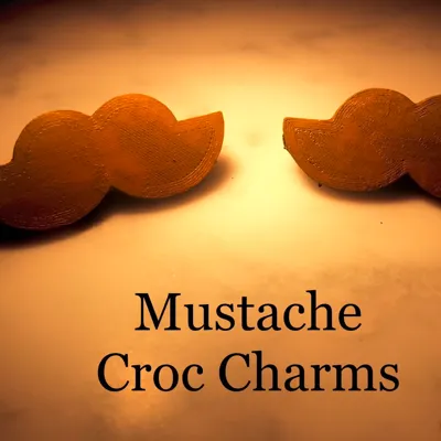 Mustache Croc Charms