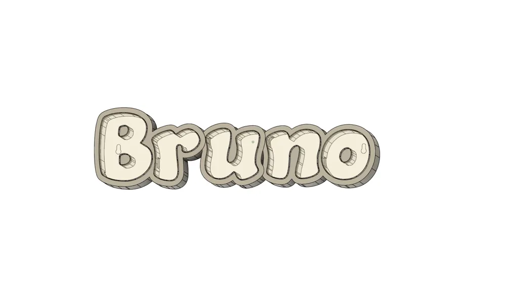 Bruno Name Lamp | LED Lamp for Kids' Room - Free 3D Print Model ...