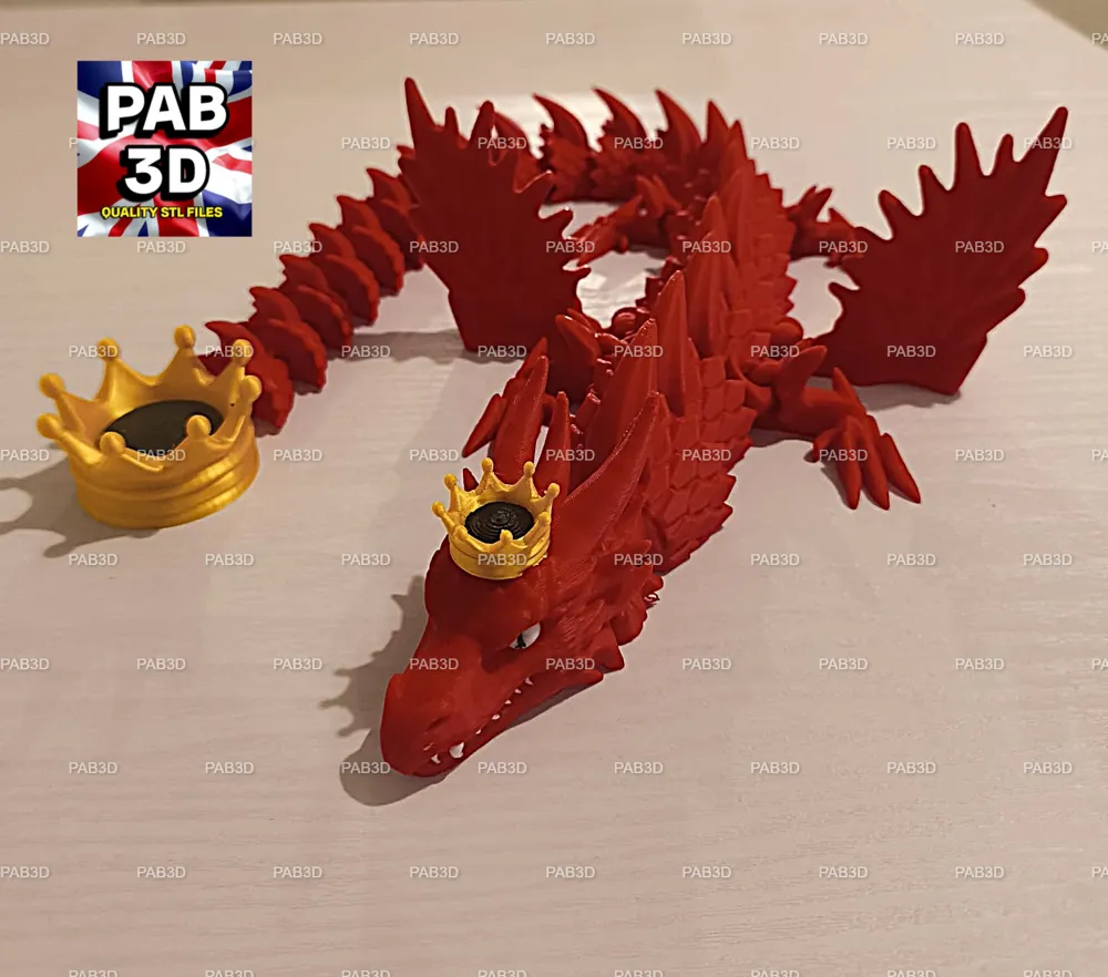 Articulated flexi dragon king - Free 3D Print Model - MakerWorld