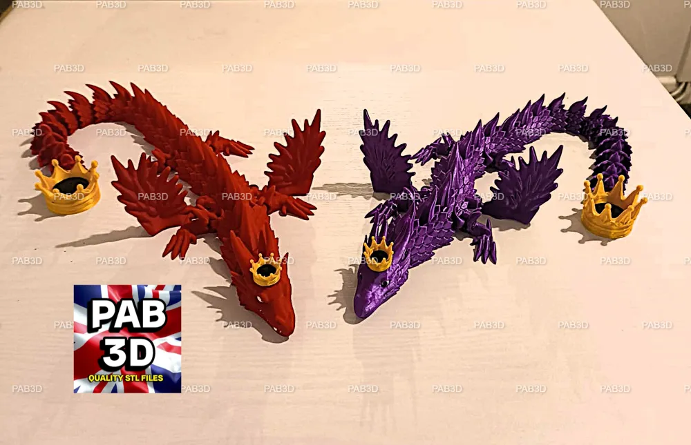 Articulated flexi dragon king - Free 3D Print Model - MakerWorld