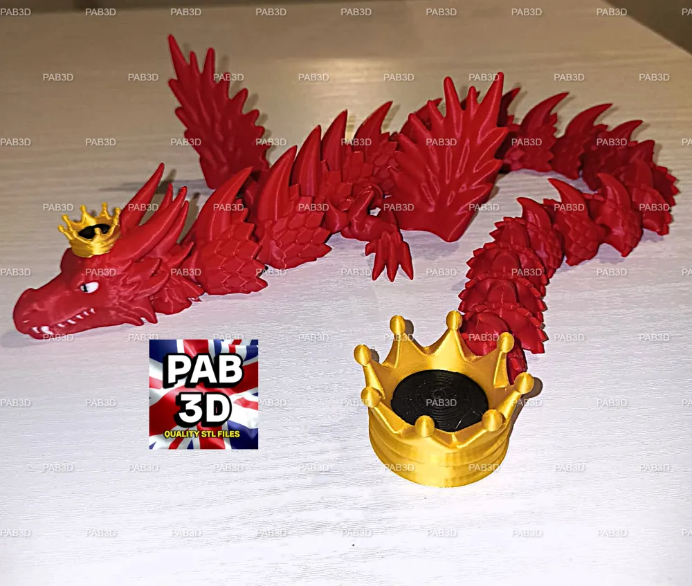 Articulated flexi dragon king - Free 3D Print Model - MakerWorld