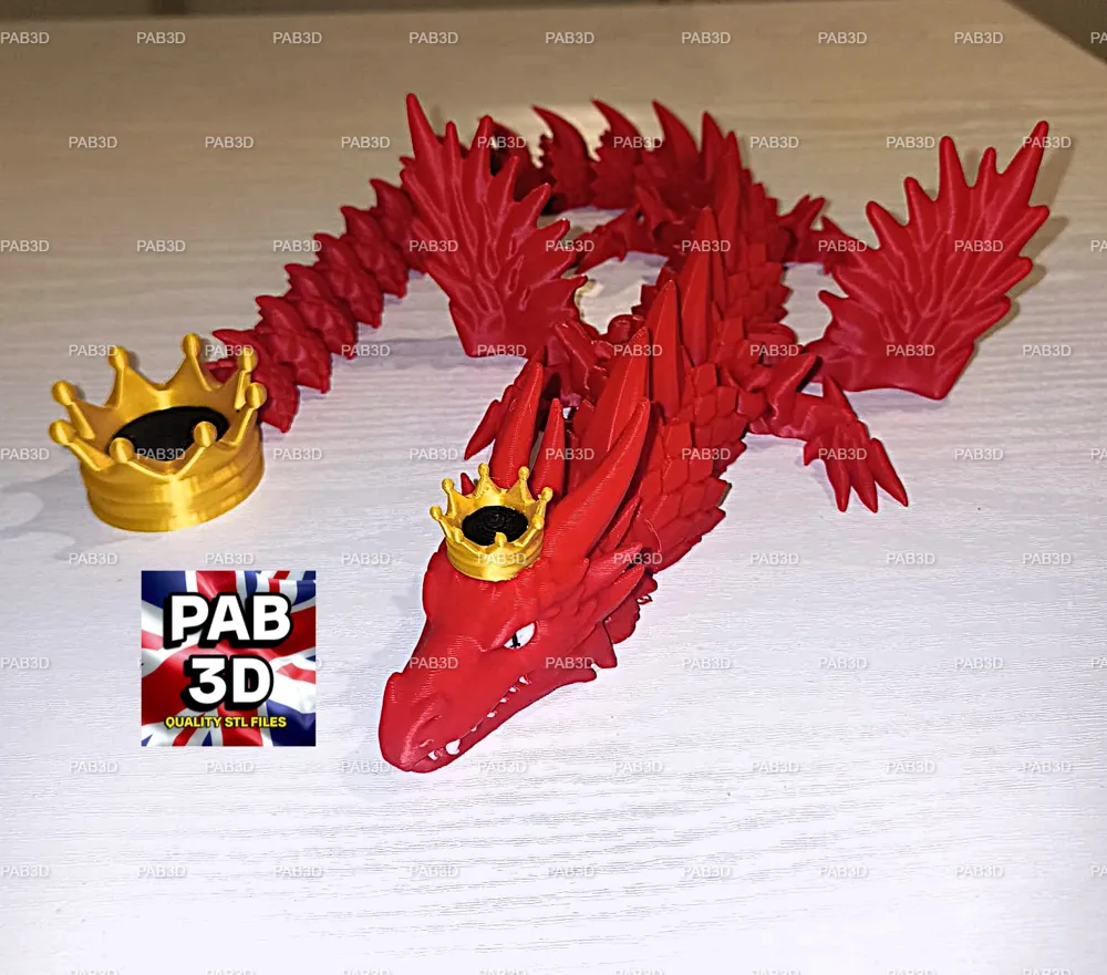 Articulated flexi dragon king - Free 3D Print Model - MakerWorld